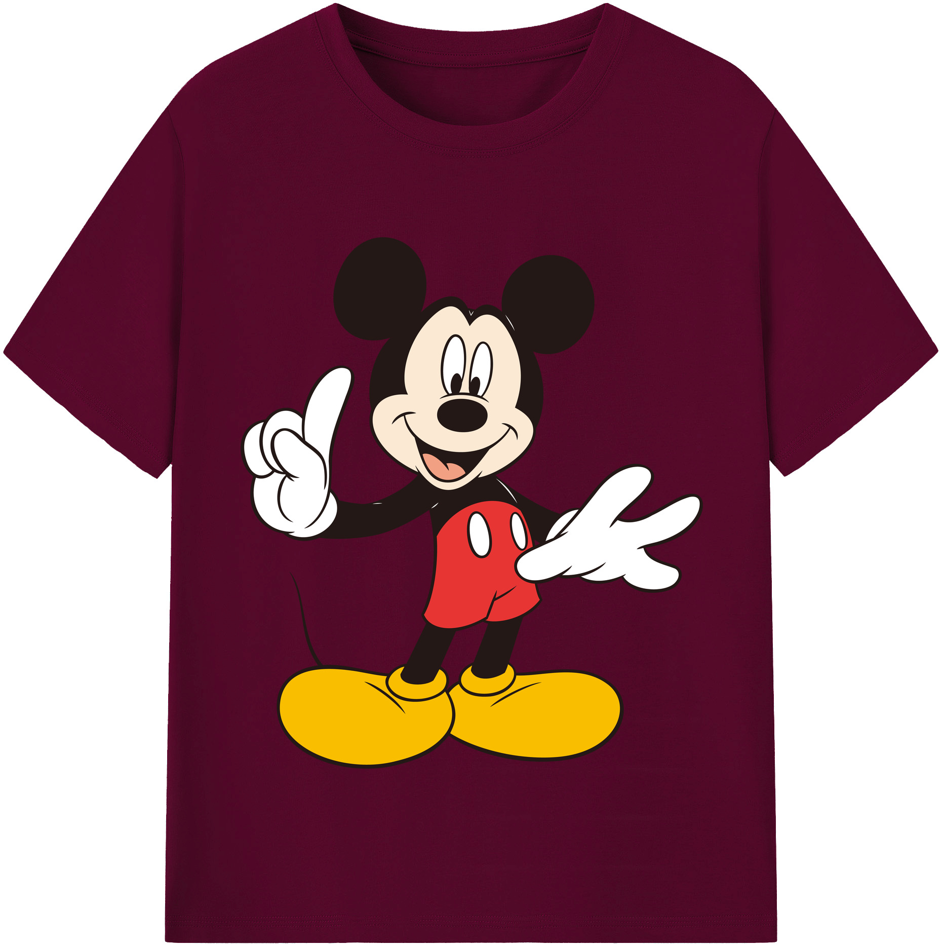 （画像用） ミッキーマウス Mickey Mouse レディースカジュアルプリントTシャツ（綿100％）